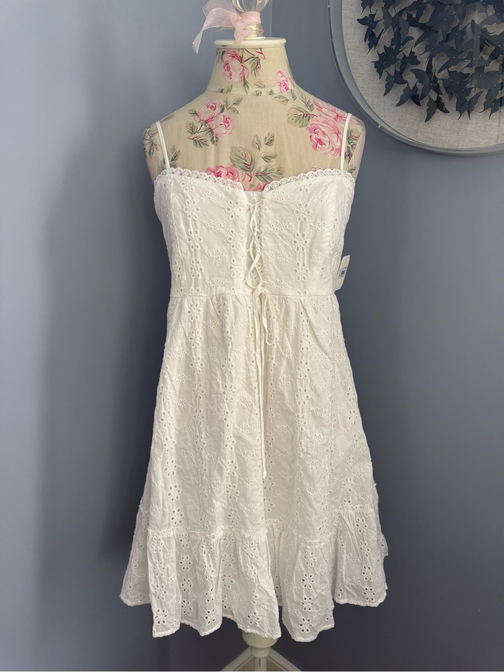 Altar'd State White Eyelet Lace Mini Sundress